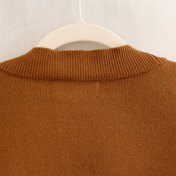 Men's 100% Coton Caramel Rust Cardigan Forever 21 Size Large Oversized Classic - Picture 5 of 5